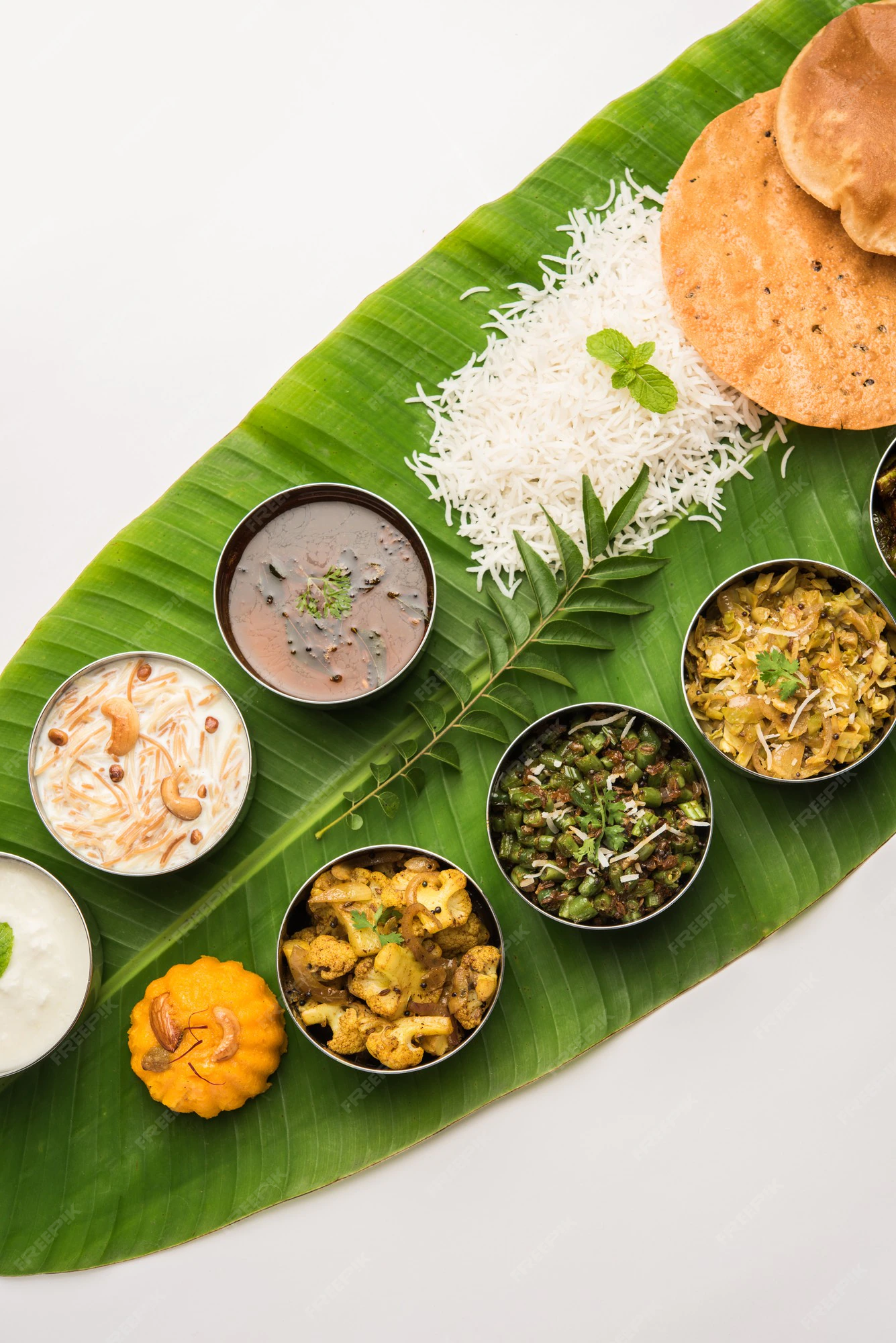 traditional-south-indian-meal-food-served-big-banana-leaf-food-platter-complete-thali-selective-focus_466689-50783 Nutritional Benefits of Banana Leaf: The Green Gold